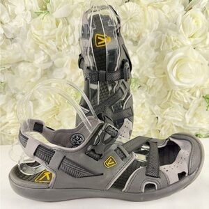 Keen Zerraport II Sport Sandals Men’s 10 Gray Black Hiking Water Shoes